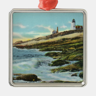 Ansicht des Pemaquid Leuchtturmes Silbernes Ornament