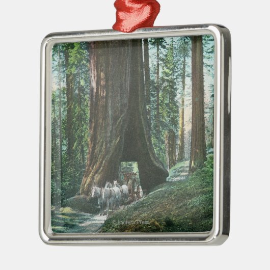 Ansicht des Pferdewagens unter Wawona Baum Ornament Aus Metall (Links)