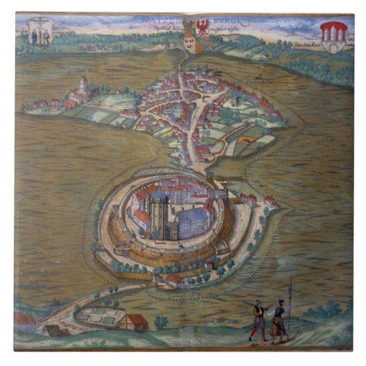 Ansicht des Platzes de Louis le großartig, mit Fliese (Vorderseite)