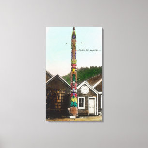 Ansicht des Raben TotempoleWrangell, AK Leinwanddruck