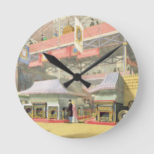 Ansicht des Sheffield-Hardware-Stands und des Runde Wanduhr