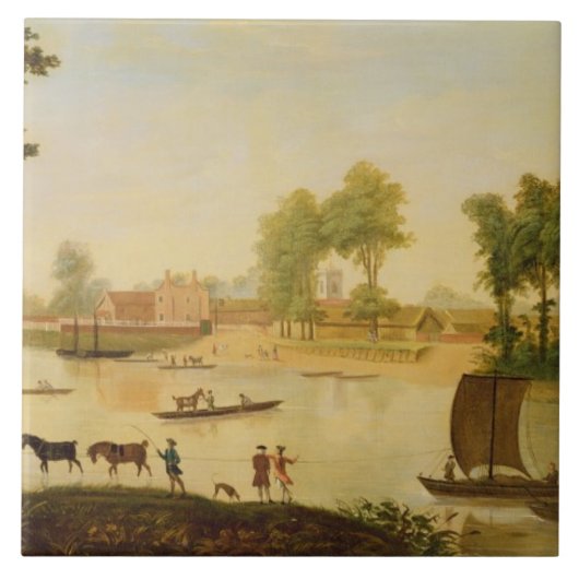 Ansicht des Shepperton auf der Themse, nachher Fliese (Vorderseite)