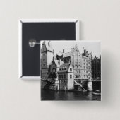 Ansicht des Speicherstadt Hamburg, c.1910 Button (Vorne & Hinten)