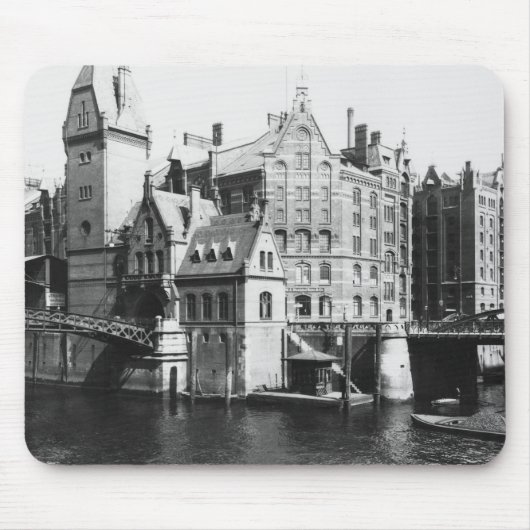 Ansicht des Speicherstadt Hamburg, c.1910 Mousepad (Vorne)
