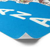 Ansicht des Staat mit Cartoon, Landschaftliche Ber Poster (Ecke)