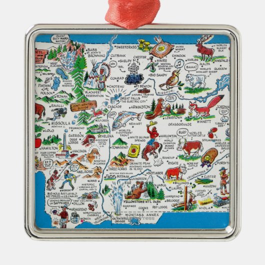 Ansicht des Staat mit Cartoons, landschaftliche Silbernes Ornament (Vorne)