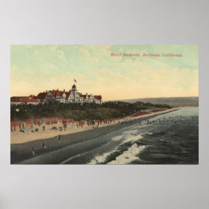 Ansicht des Strandes u. des Hotels Redondo Poster