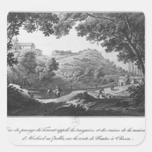 Ansicht des Stromes bekannt als La Sanguese Quadratischer Aufkleber