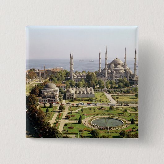 Ansicht des Sultans Ahmet Camii errichtete 1609-16 Button (Vorderseite)