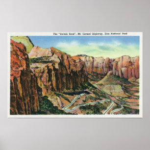 Ansicht des Switch Back, Mt. Carmel Highway Poster