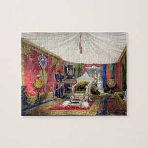 Ansicht des tented Raumes und des Elfenbeins Puzzle