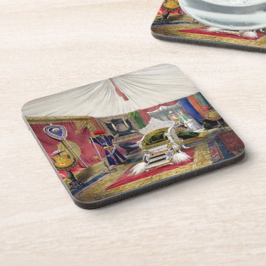 Ansicht des tented Raumes und des Elfenbeins Untersetzer (Linke Seite)