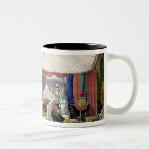 Ansicht des tented Raumes und des Elfenbeins Zweifarbige Tasse
