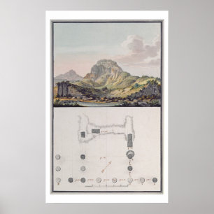 Ansicht des Theaters bei Sardis und ein Plan des Poster