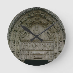 Ansicht des Tympanum, der Madonna und das Chi Runde Wanduhr