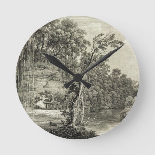 Ansicht des versteinernden Frühlinges nannte Runde Wanduhr