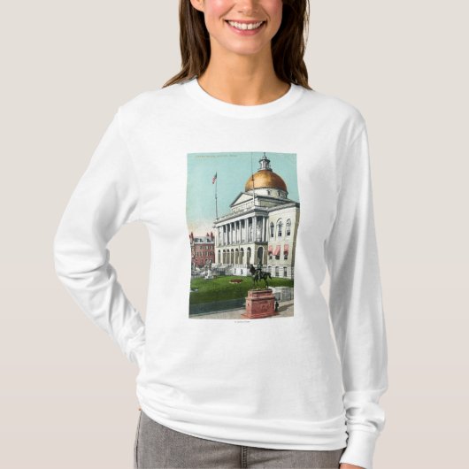 Ansicht des vorderen Rasens des Staats-Hauses T-Shirt (Vorderseite)