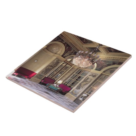 Ansicht des Vorzimmers mit allegorischer Fliese (Seite)