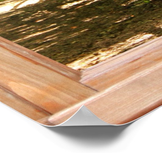 Ansicht des Waldweges aus einem Fenster Poster (Ecke)