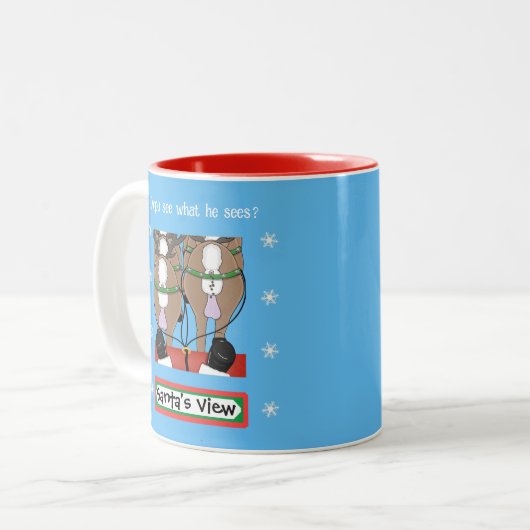 Ansicht des Weihnachtsmanns 2 Zweifarbige Tasse (Vorderseite Links)