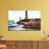 Ansicht des Wellenmotors auf dem Cliff Drive Leinwanddruck (Insitu (Wohnzimmer))