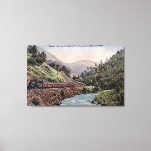 Ansicht des Zugs Yosemite-Tal kommend Leinwanddruck