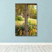 Ansicht durch altes Fenster Leinwanddruck (Insitu (Holzboden))