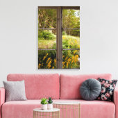 Ansicht durch altes Fenster Leinwanddruck (Insitu (Wohnzimmer))