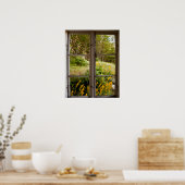 Ansicht durch altes Fenster Poster (Küche)