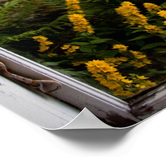 Ansicht durch altes Fenster Poster (Ecke)