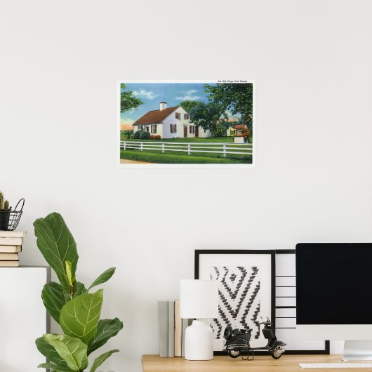 Ansicht einer alten Cape Cod-Zuhause Poster (Heimbüro)