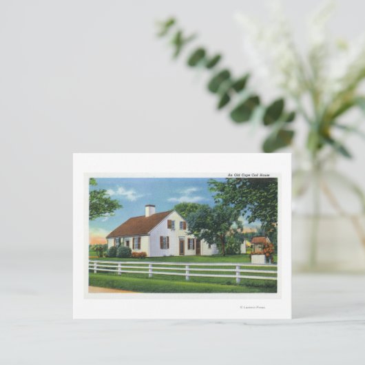 Ansicht einer alten Cape Cod-Zuhause Postkarte (Stehend Vorderseite)