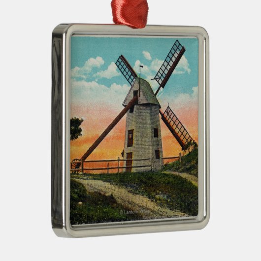 Ansicht einer alten Windmühle Ornament Aus Metall (Rechts)