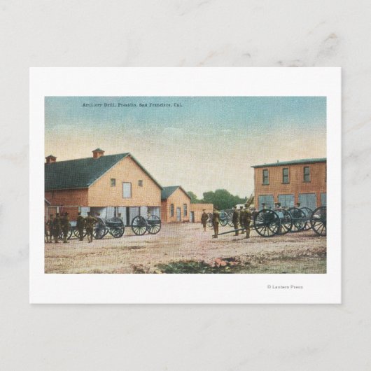 Ansicht einer Artilleriebohrmaschine bei Presidio Postkarte (Vorderseite)