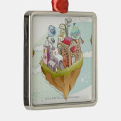 Ansicht einer bunten abstrakten Illustration Silbernes Ornament (Rechts)