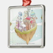 Ansicht einer bunten abstrakten Illustration Silbernes Ornament (Links)
