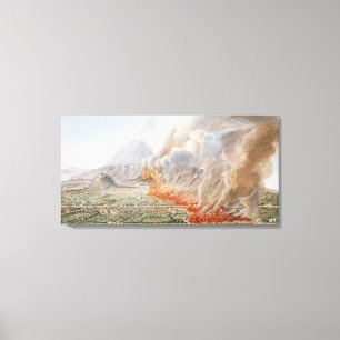 Ansicht einer Eruption vom Vesuv, die an anfing Leinwanddruck