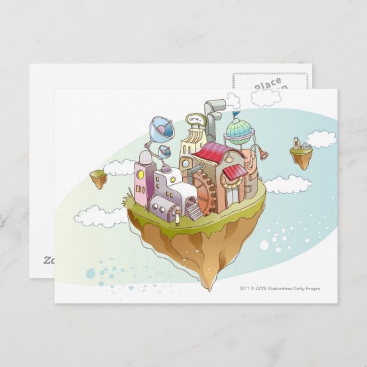 Ansicht einer farbigen abstrakten Abbildung Postkarte (Vorne/Hinten)