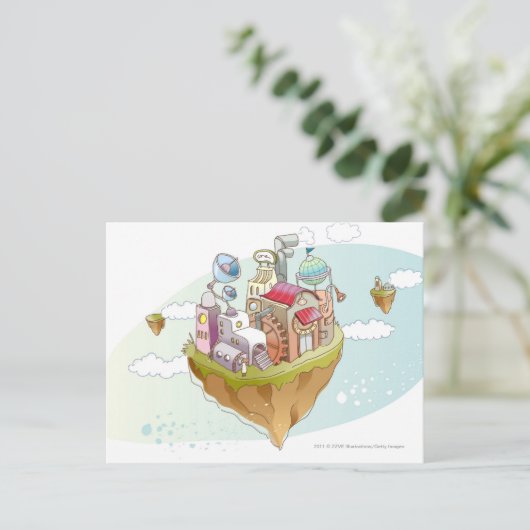 Ansicht einer farbigen abstrakten Abbildung Postkarte (Stehend Vorderseite)