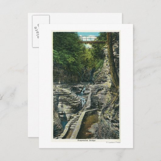 Ansicht einer Hängebrücke Postkarte (Vorne/Hinten)