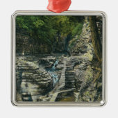 Ansicht einer Hängebrücke Silbernes Ornament (Vorne)