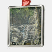 Ansicht einer Hängebrücke Silbernes Ornament (Links)