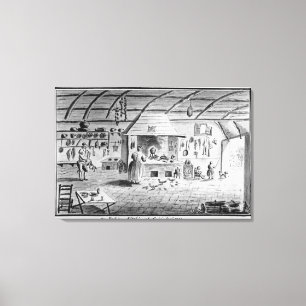 Ansicht einer italienischen Küche bei Lerici Leinwanddruck