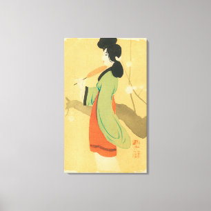 Ansicht einer japanischen Frau in Paris, Frankreic Leinwanddruck