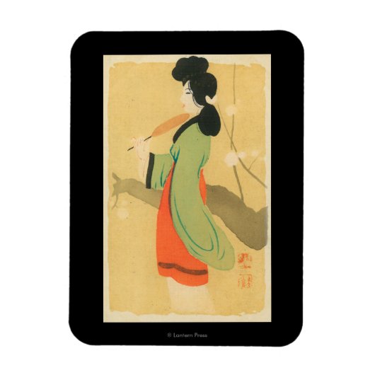 Ansicht einer japanischen Frau in Paris, Frankreic Magnet (Vertikal)