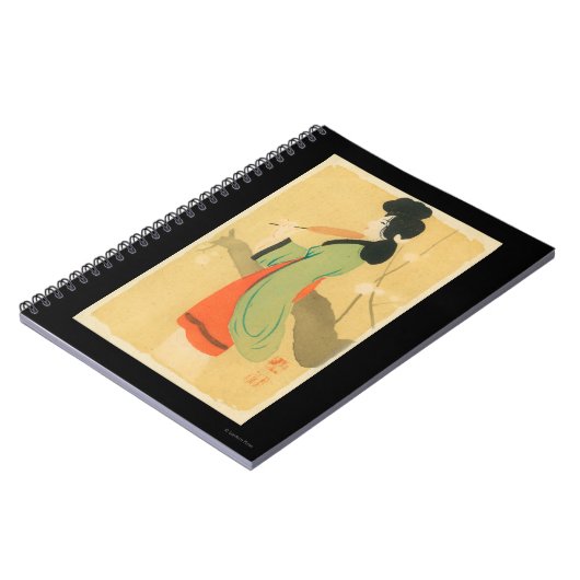 Ansicht einer japanischen Frau in Paris, Frankreic Notizblock (Linke Seite)