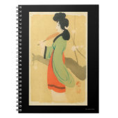 Ansicht einer japanischen Frau in Paris, Frankreic Notizblock (Vorderseite)