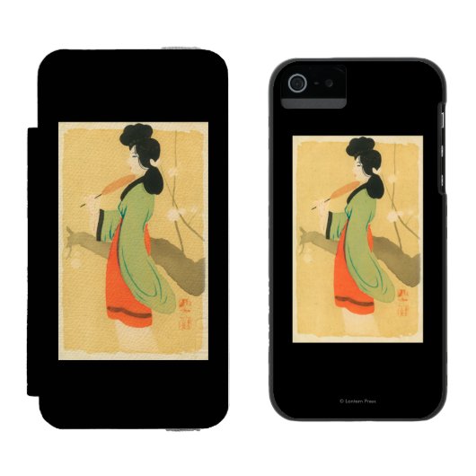 Ansicht einer japanischen Frau in ParisParis, Incipio iPhone Geldbeutel-Hülle (Seite an Seite)