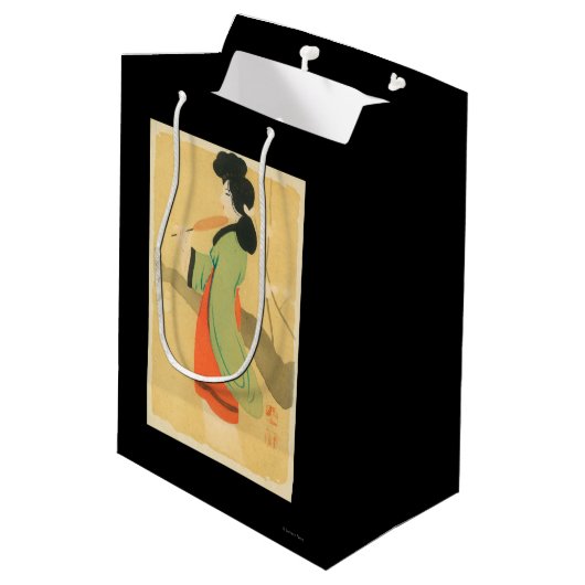 Ansicht einer japanischen Frau in ParisParis, Mittlere Geschenktüte (Rückseite Schrägansicht)