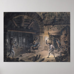 Ansicht einer Zelle in der Bastille Poster